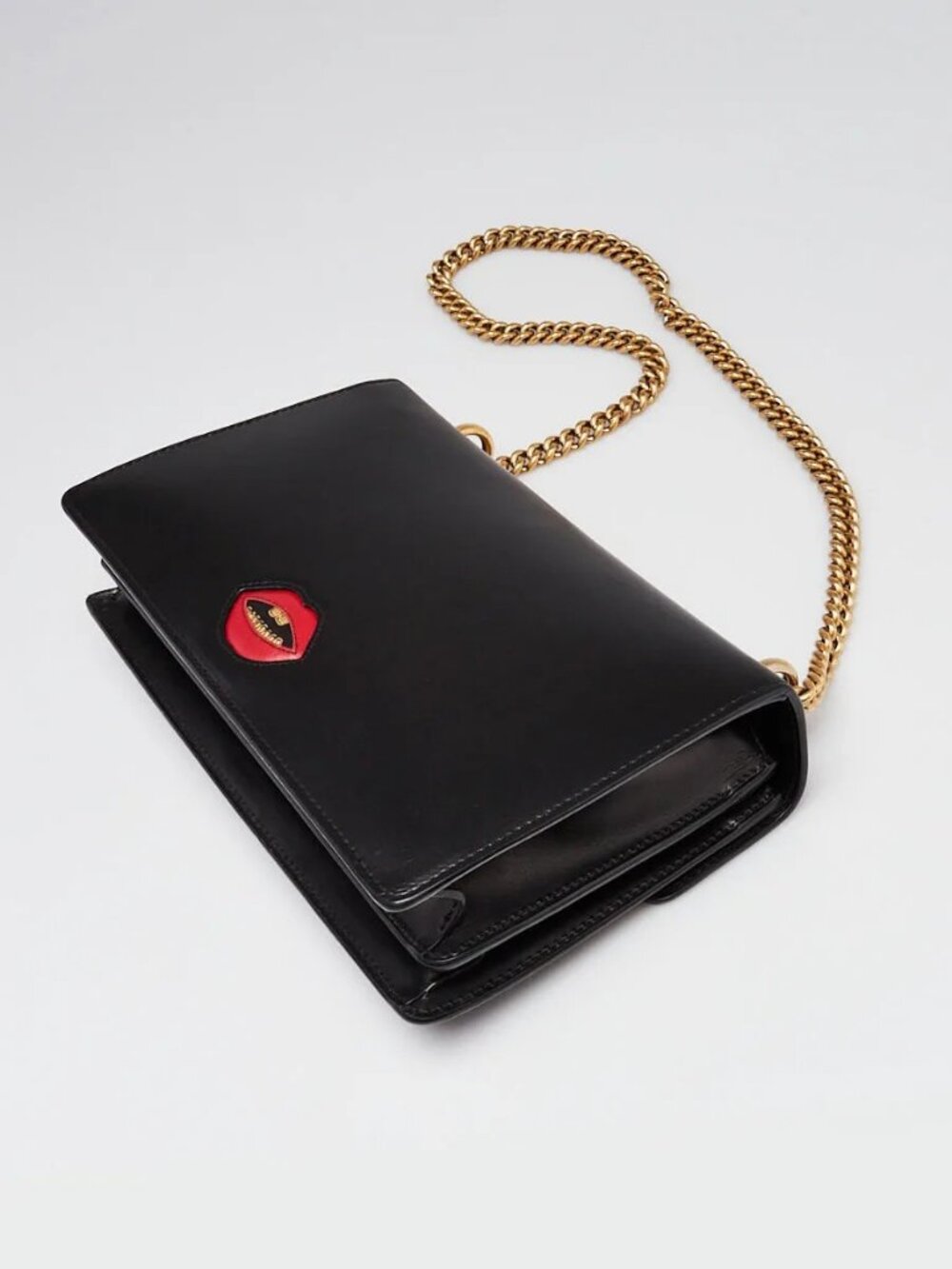 Gucci Black Smooth Leather GG Marmont Heart Shoulder Bag - Picture 3 of 12